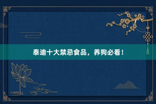 泰迪十大禁忌食品，养狗必看！